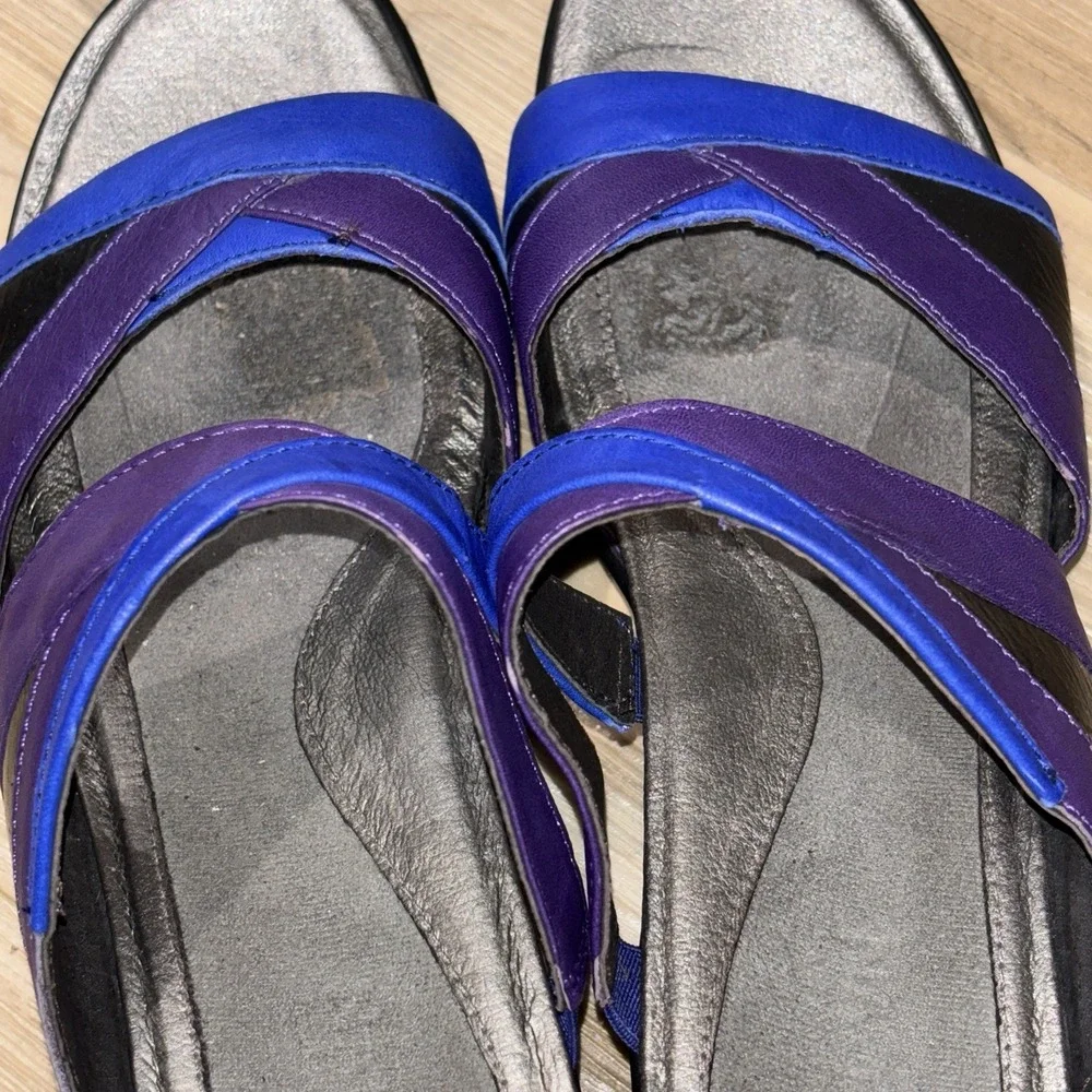 $165 NAOT 41/10 Color block Sandals Siren Platform Wedge Slides Grannycore‎